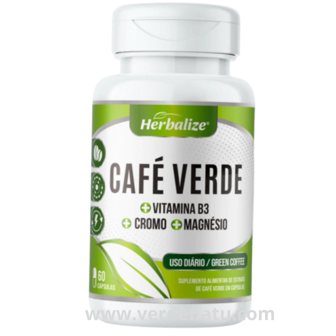 Café Verde + Cromo + Magnésio 60 cápsulas 500mg Herbalize