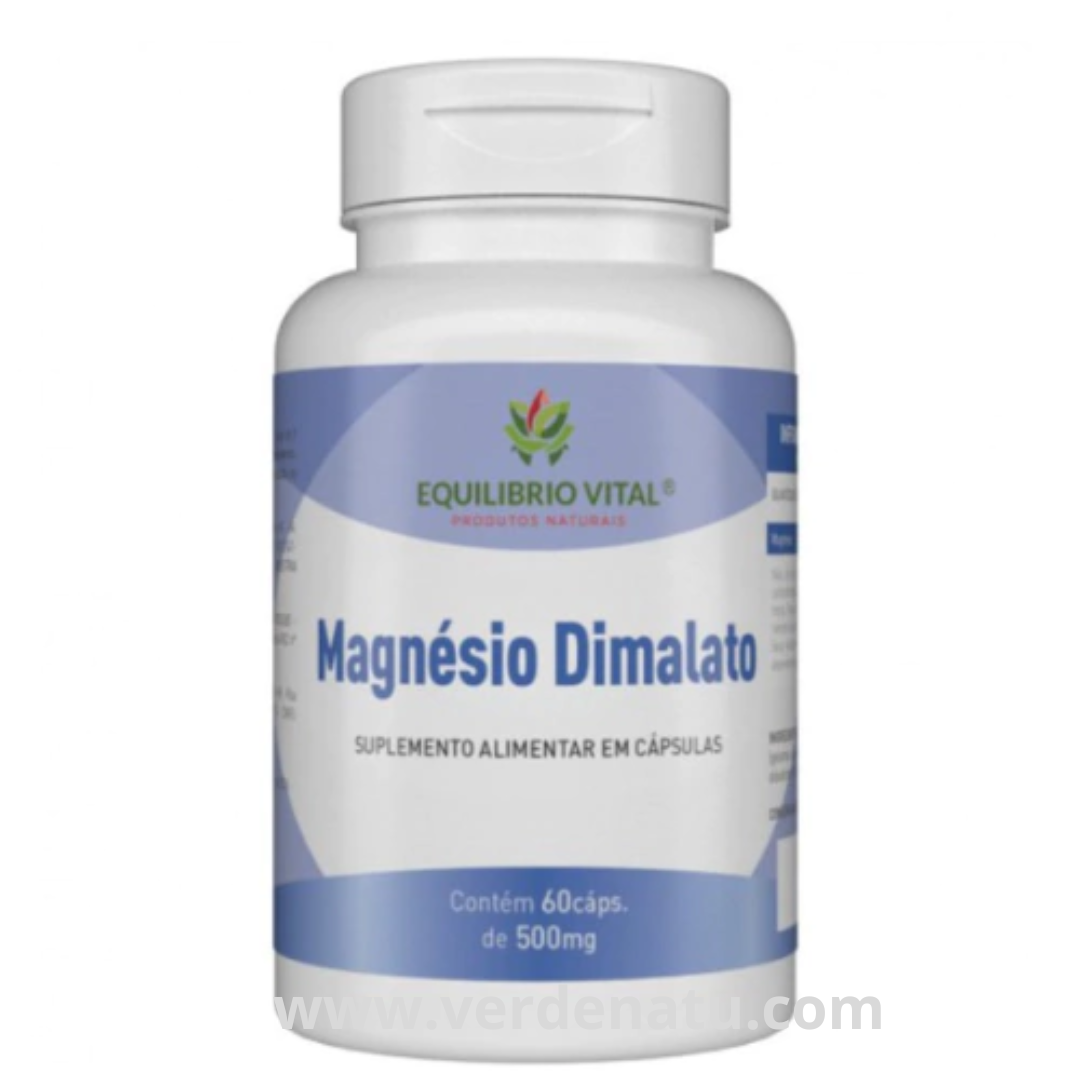 Magnésio Dimalato 60 Cápsulas 480mg Equilíbrio Vital