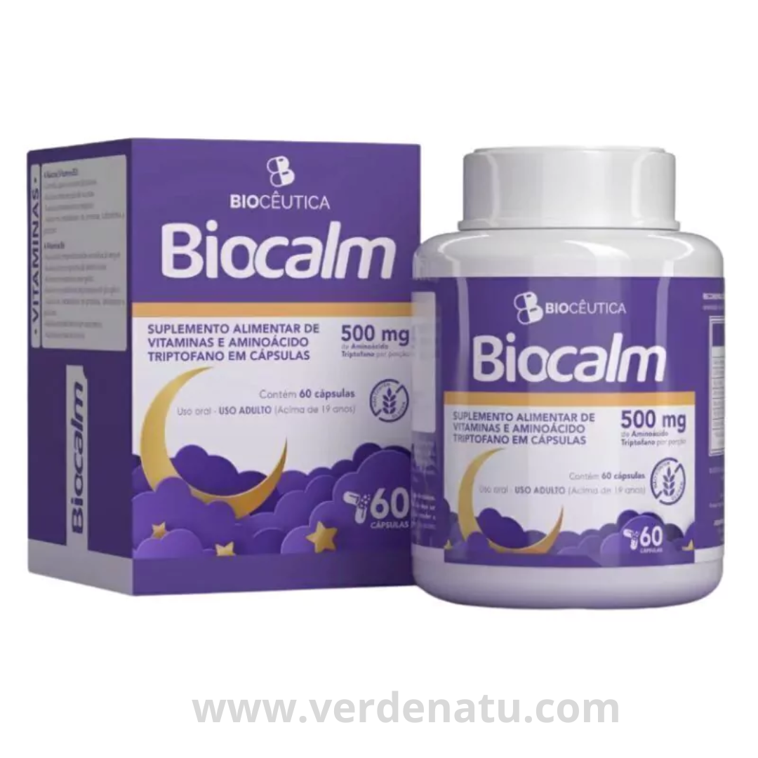 Biocalm Triptofano 60 Cápsulas 500mg Biocêutica