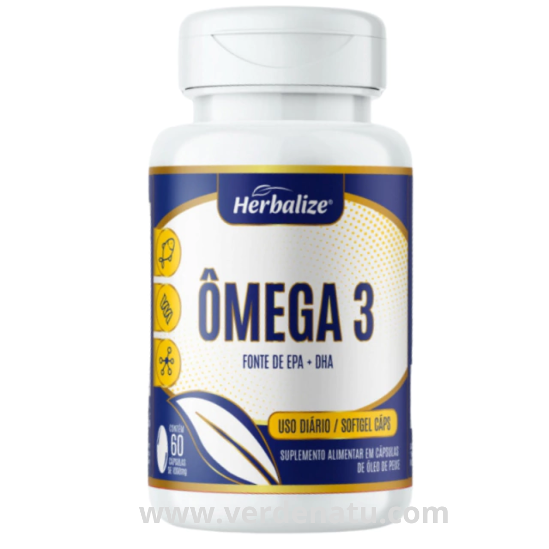 Ômega 3 Óleo de Peixe 60 cápsulas 500mg Herbalize