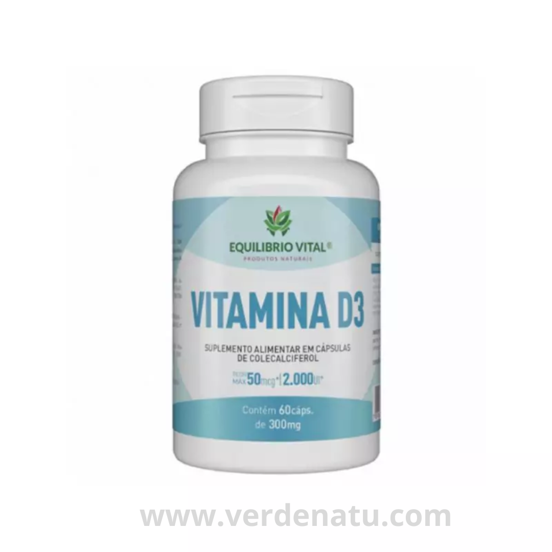 Vitamina D3 60 Cápsulas 300mg Equilibrio Vital